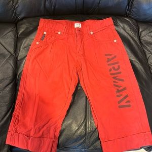 Armani, Jr. size12a cotton, Bermuda shorts, 3/4 length. Red.